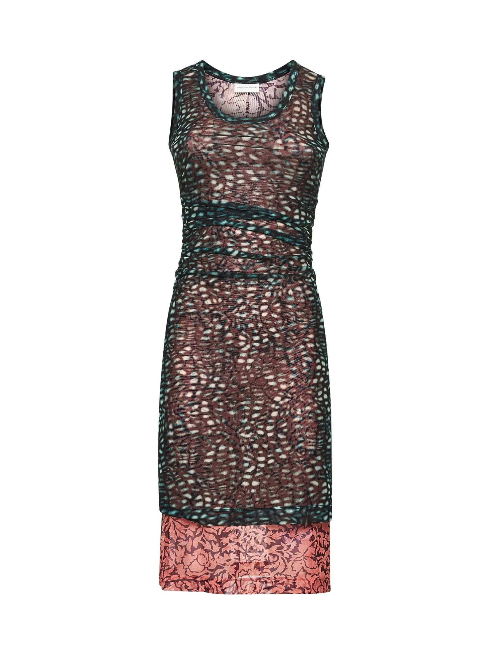 Printed Mesh Layered Midi Dress sold by Lord & Taylor