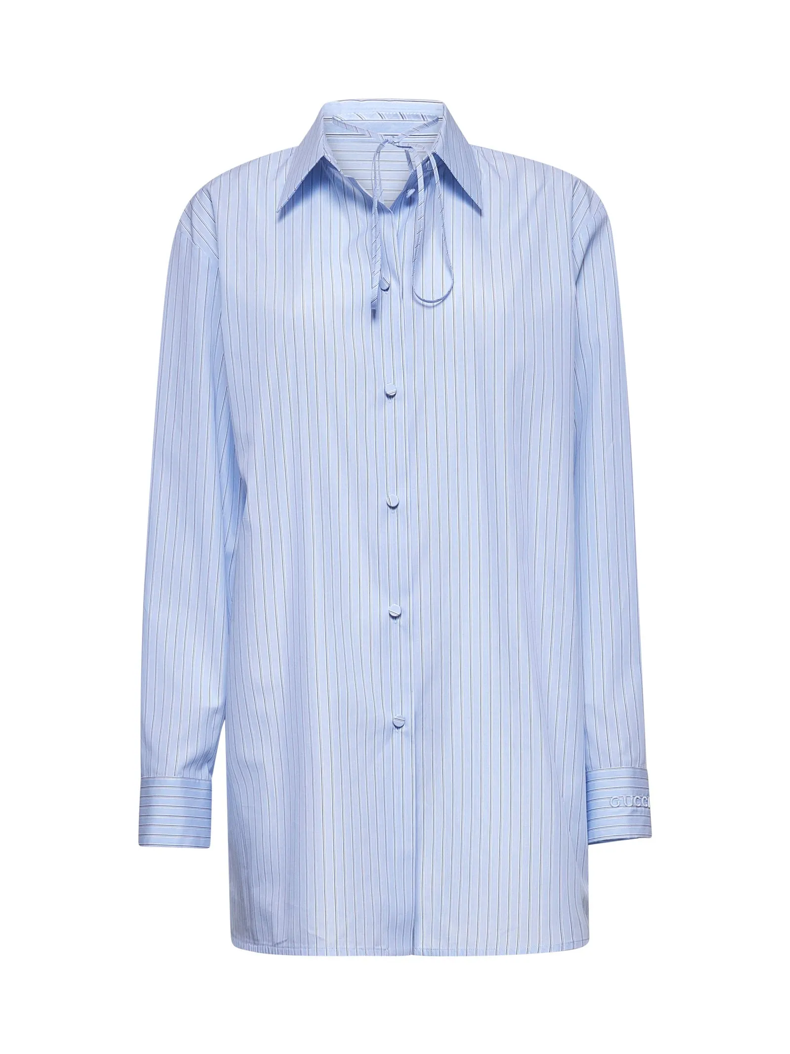 Light Blue Striped Cotton Embroidered Shirt sold by Lord & Taylor