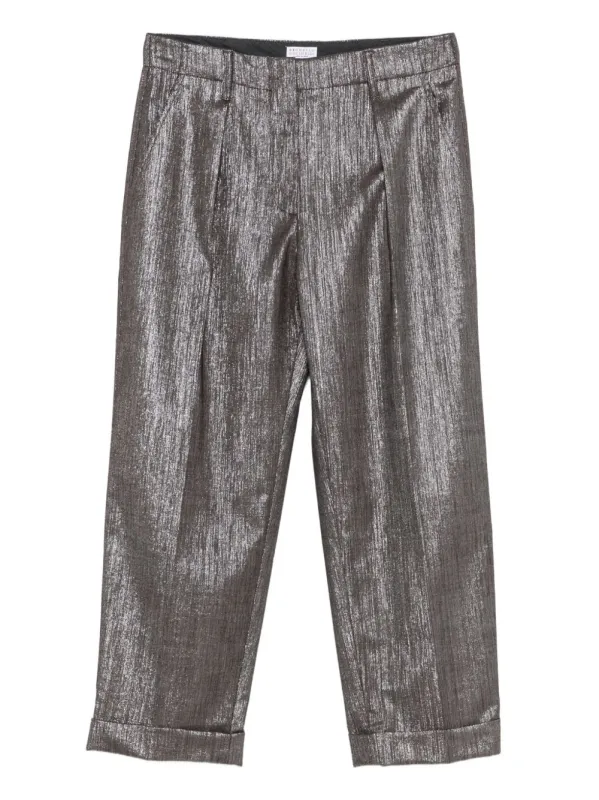 Brunello Cucinelli Trousers Silver made by Brunello Cucinelli