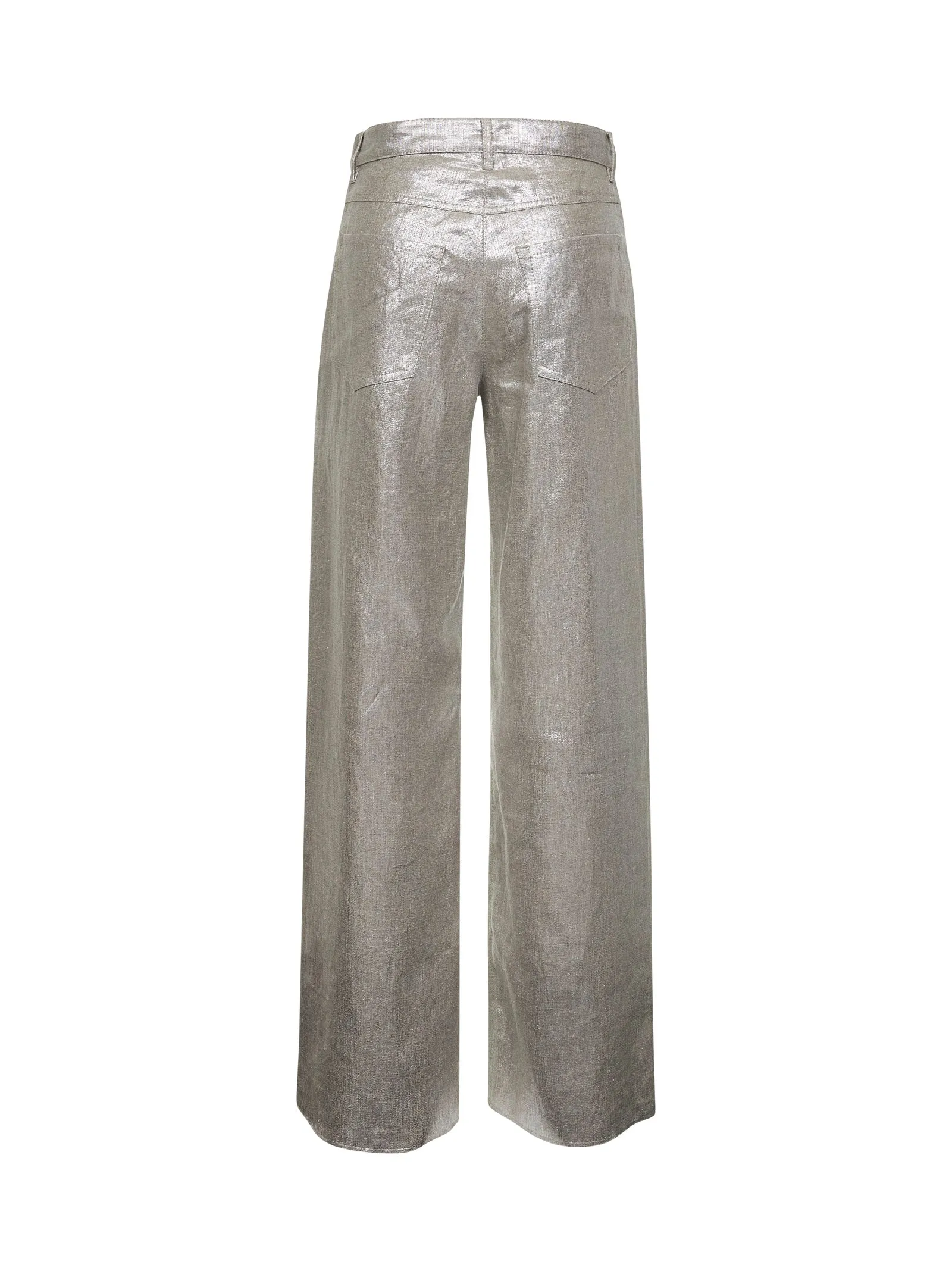 Silver Plated Linen Canvas Straight Trousers sold by Lord & Taylor product image thumbnail 2