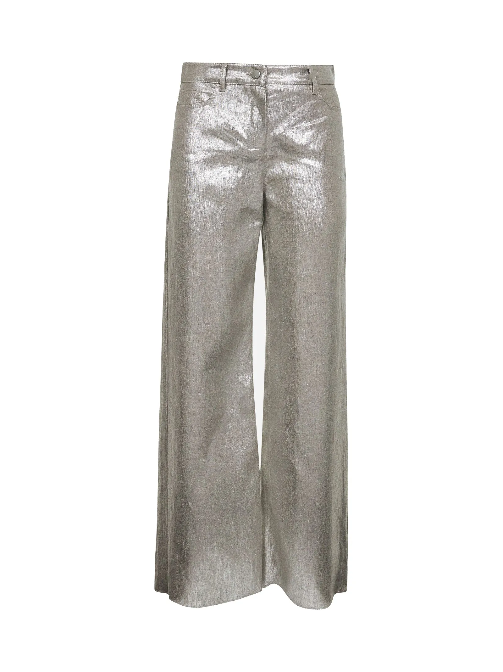Silver Plated Linen Canvas Straight Trousers sold by Lord & Taylor
