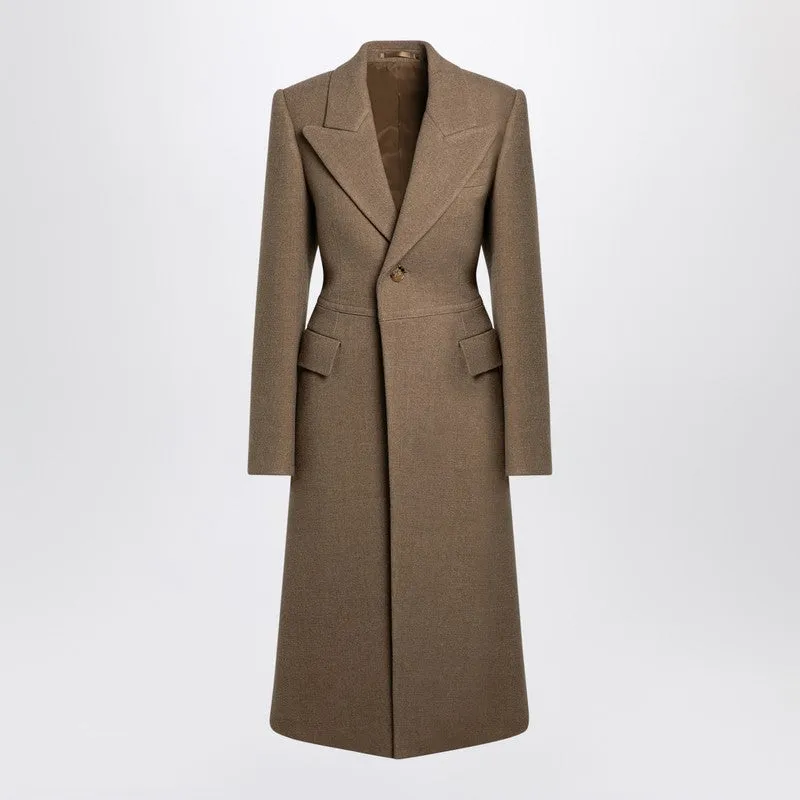 Burberry Beige single-breasted wool coat sold by Lord & Taylor