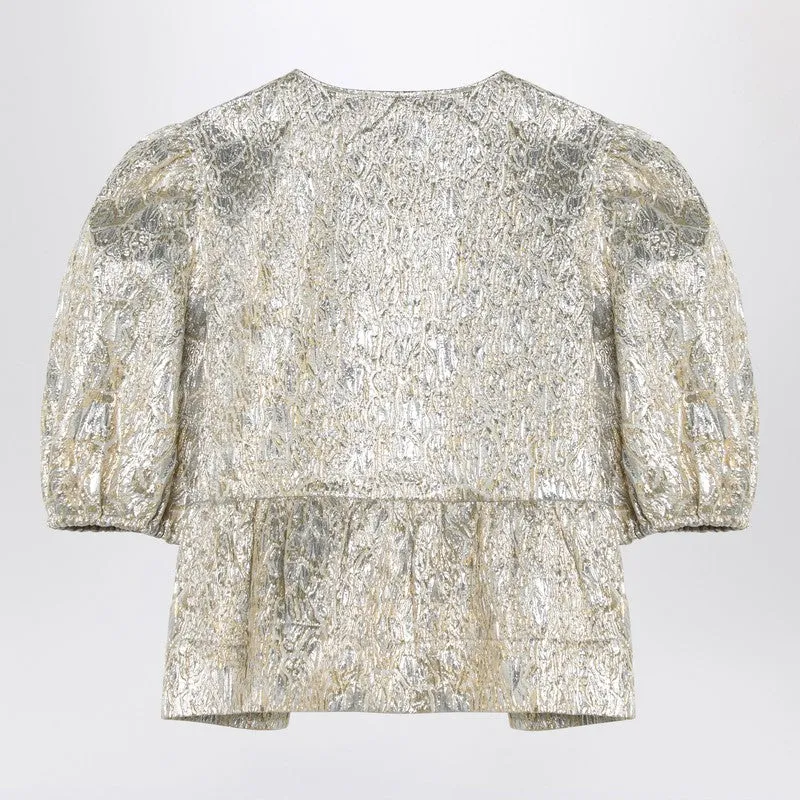 GANNI Gold/silver blouse with bows sold by Lord & Taylor product image thumbnail 2
