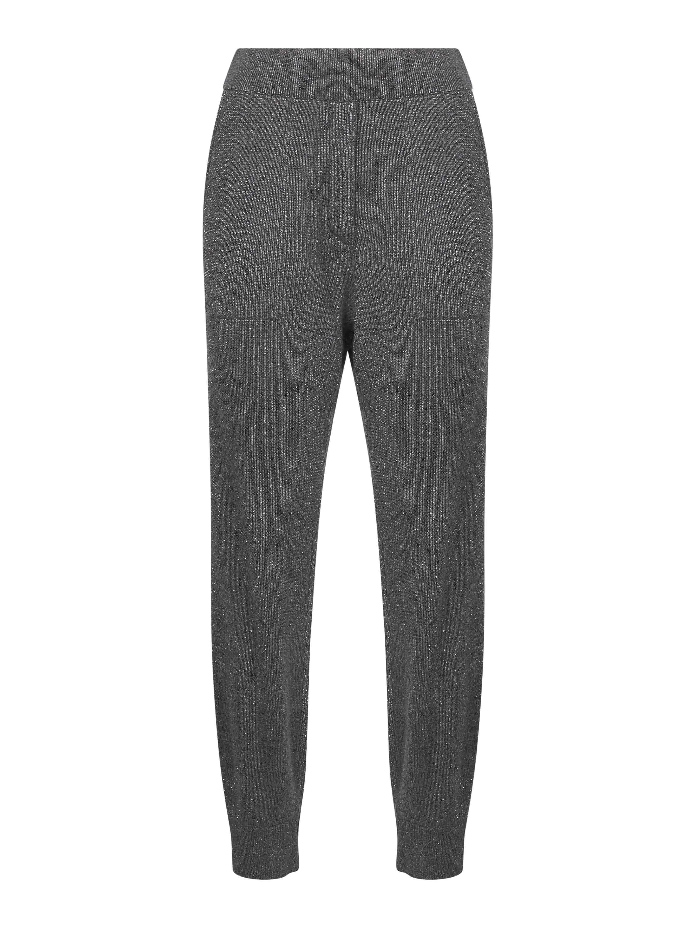 Grey Sparkling Vanisé Knit Trousers sold by Lord & Taylor