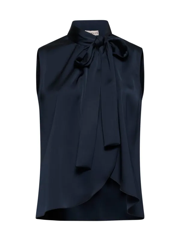 Black Satin Topina Top sold by Lord & Taylor