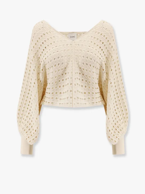 Perforated cotton sweater sold by Lord & Taylor