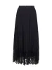 Black Chiffon and Lace Pleated Midi Skirt sold by Lord & Taylor