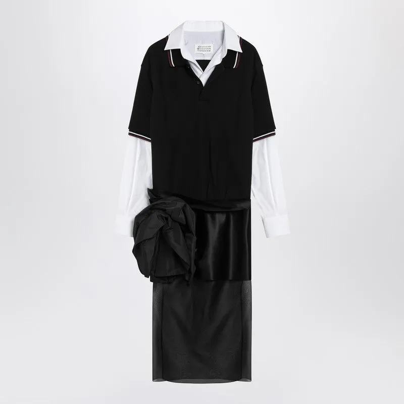 Maison Margiela Black Decortique dress with floral detail sold by Lord & Taylor