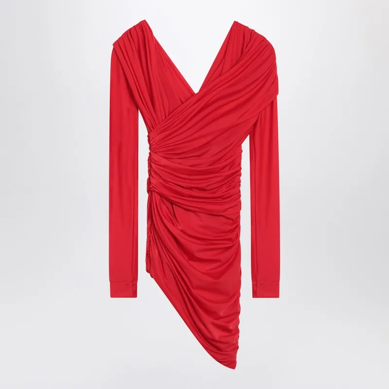 Balenciaga Draped mini dress in red jersey sold by Lord & Taylor product image thumbnail 2