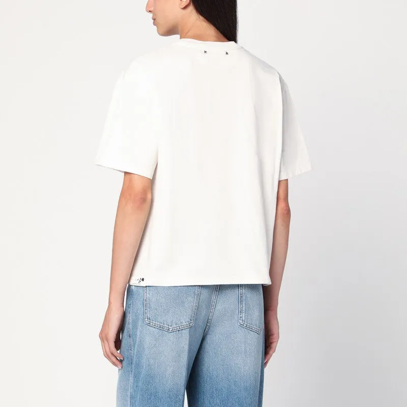 Golden Goose White T-shirt with rose sold by Lord & Taylor product image thumbnail 2