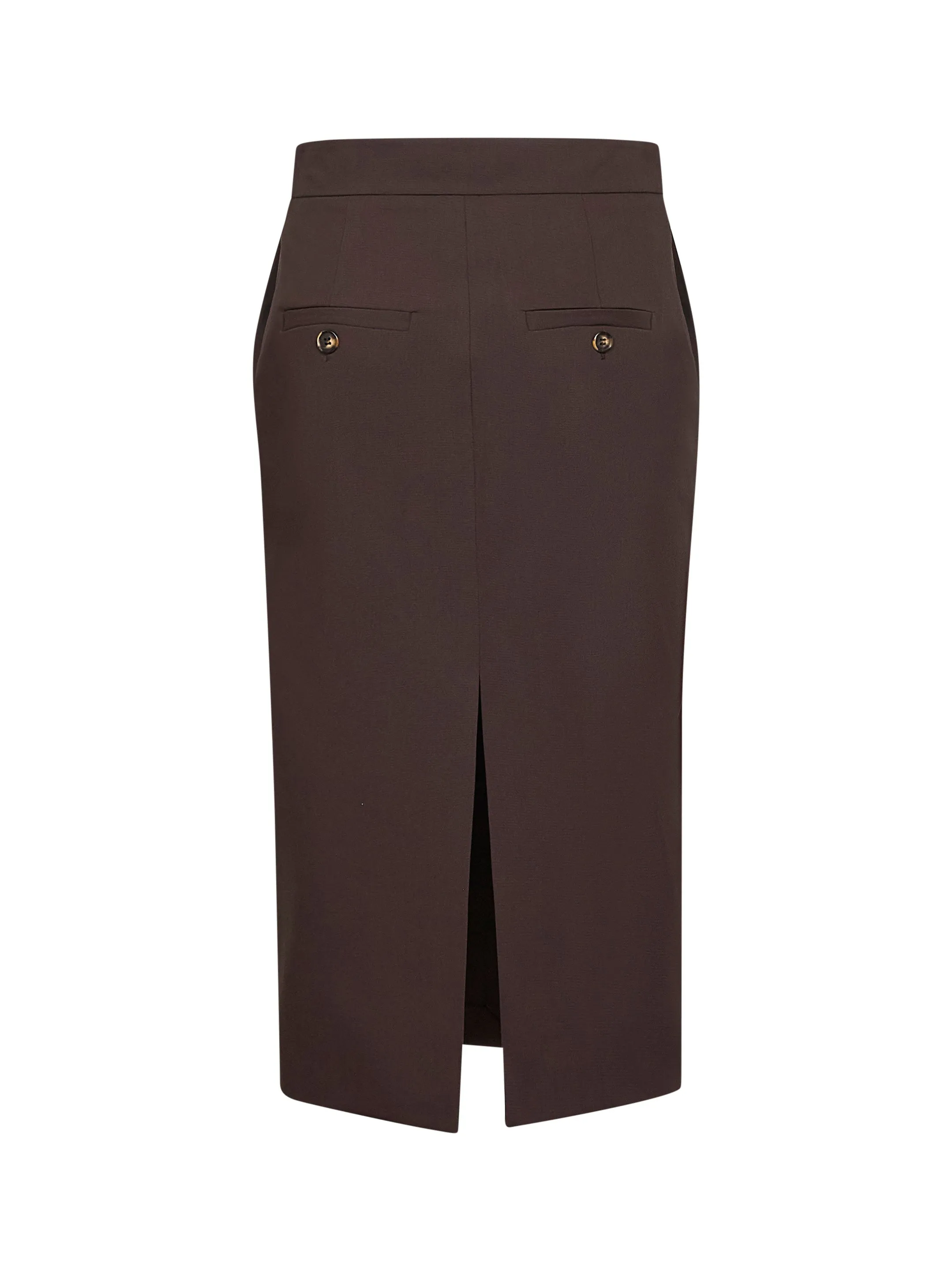 Brown Stretch Cady Midi Pencil Skirt sold by Lord & Taylor product image thumbnail 2