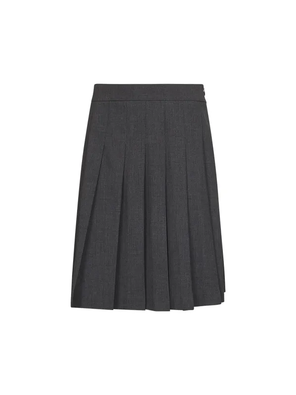 Anthracite Stretch Canvas Pleated Skirt sold by Lord & Taylor