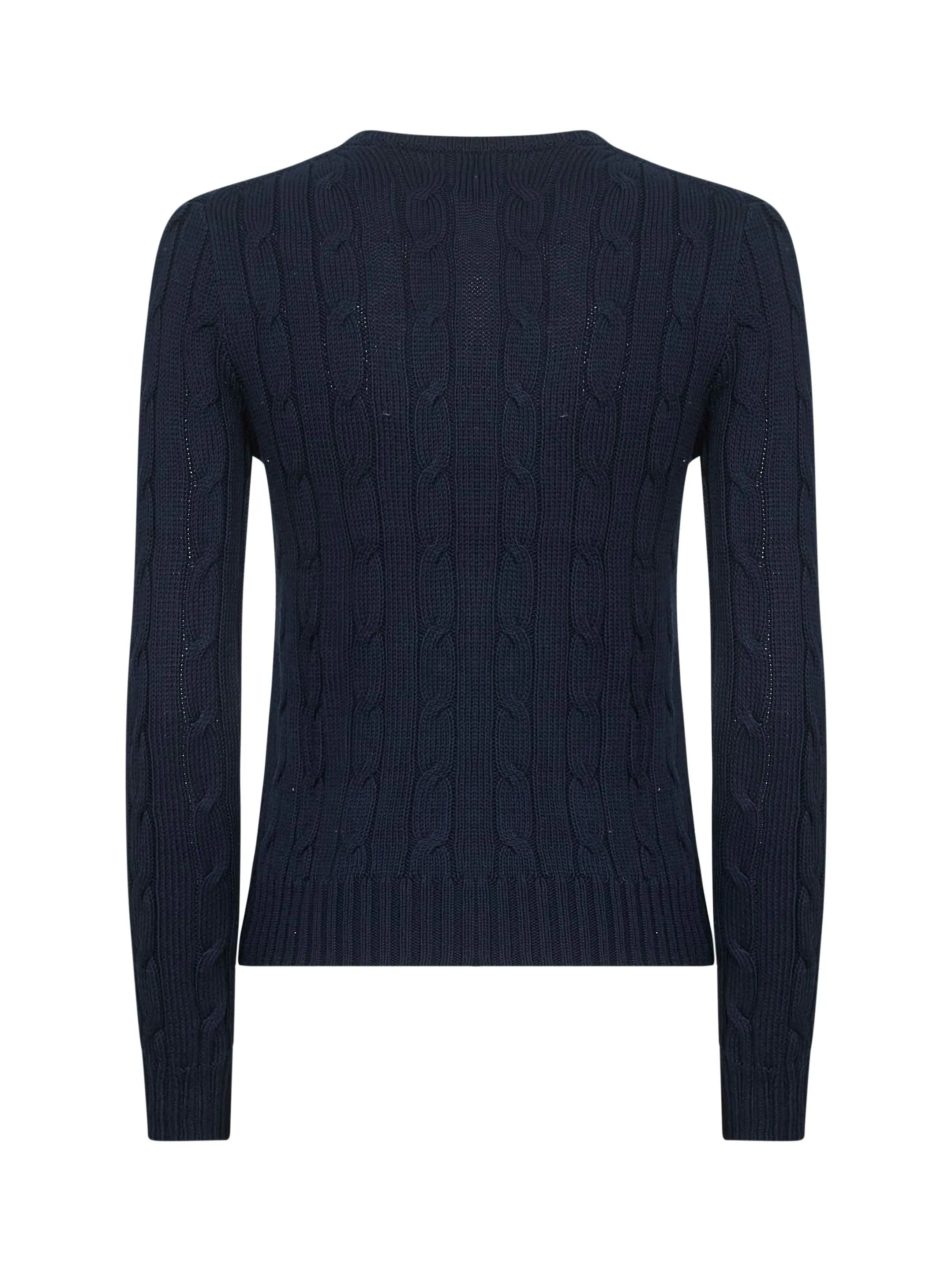 Blue Cable-Knit Cotton Crewneck Sweater sold by Lord & Taylor product image thumbnail 2