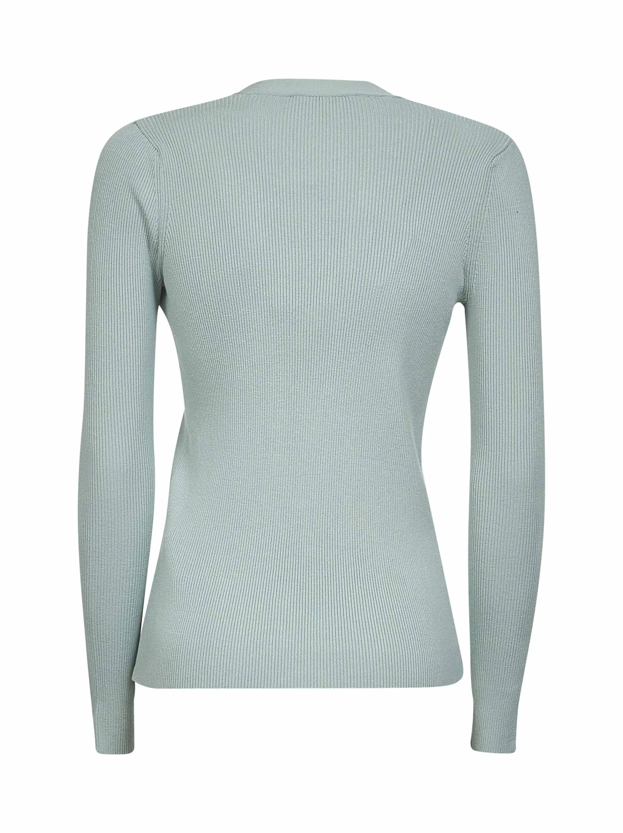 Jade Green Ribbed Knit V-Neck Cardigan sold by Lord & Taylor product image thumbnail 2