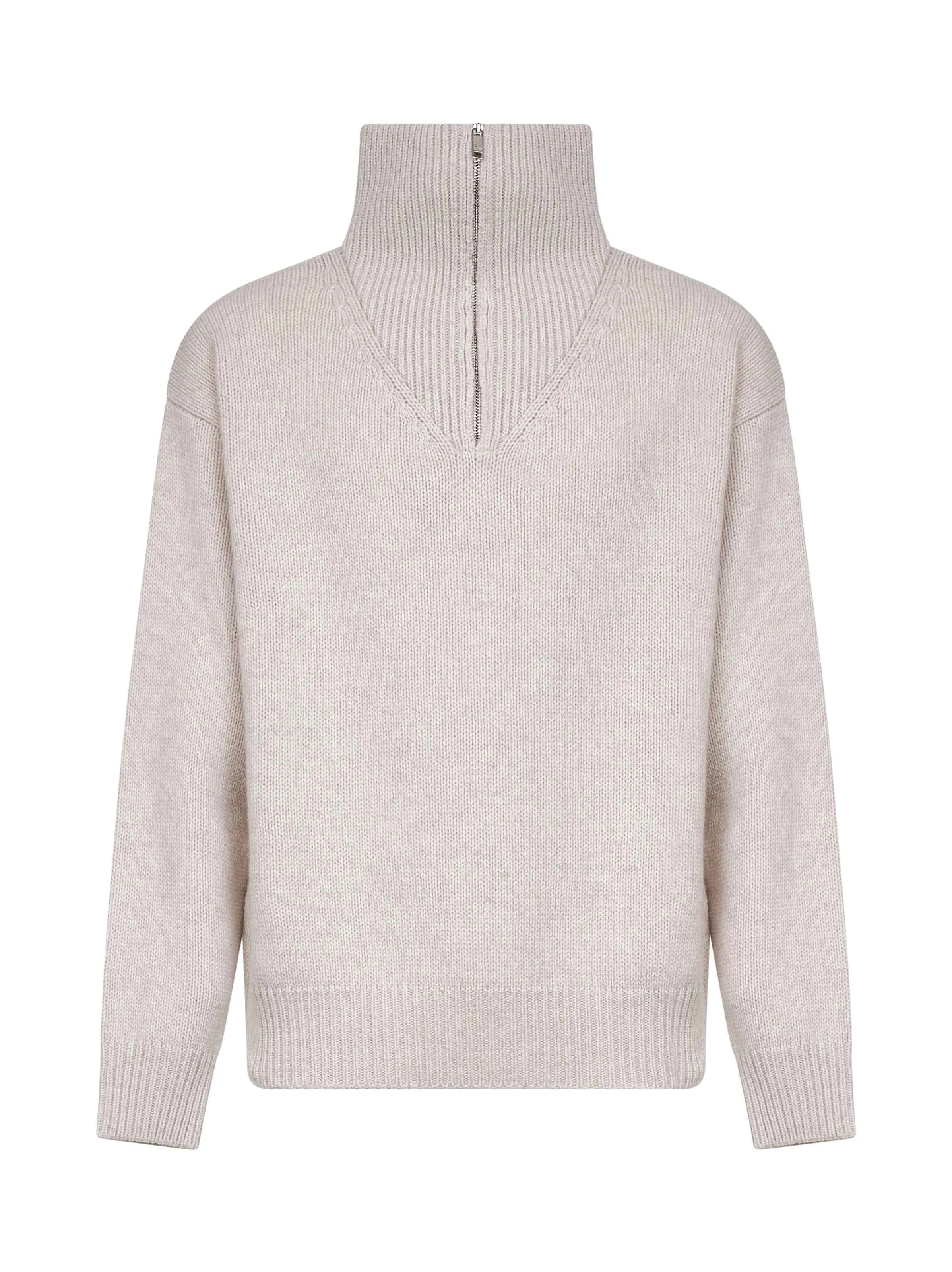 Cream Wool Blend Half-Zip Sweater sold by Lord & Taylor