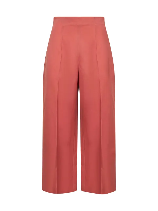 Pink Wool Batavia Cropped Trousers sold by Lord & Taylor