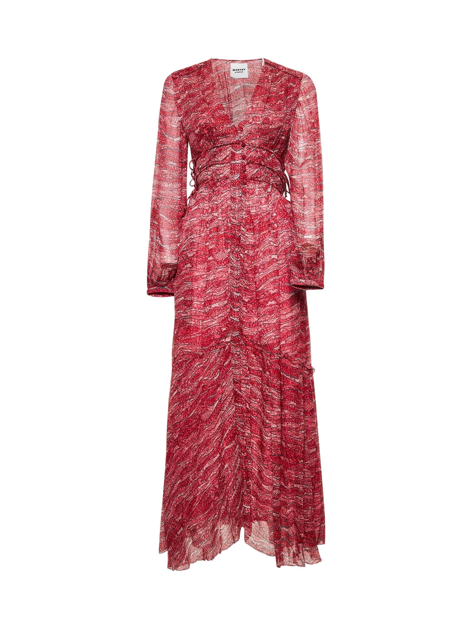 Red Printed Muslin Long Amara Dress sold by Lord & Taylor