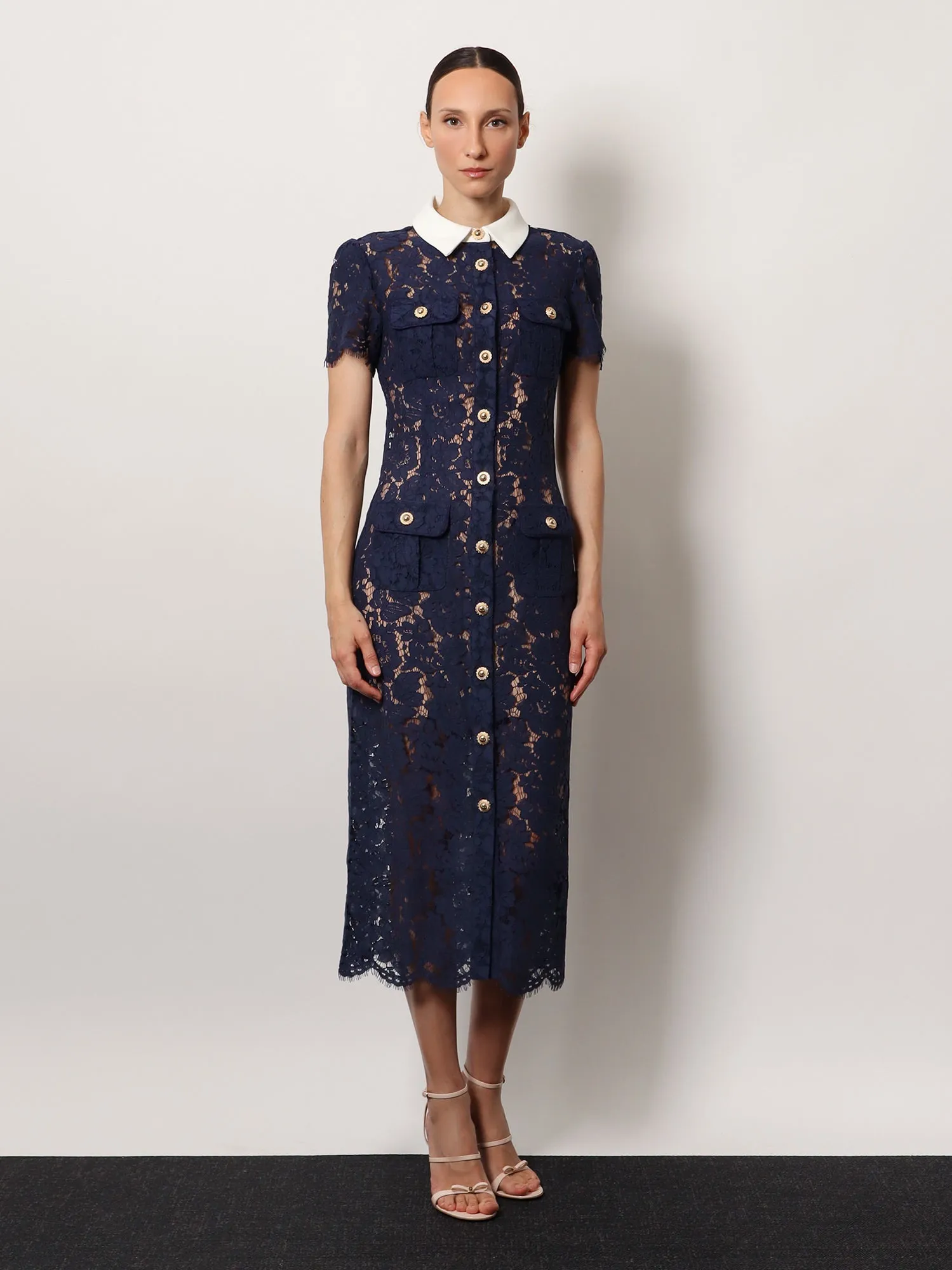 Lace Midi Dress with Jewel Button sold by Lord & Taylor product image thumbnail 2