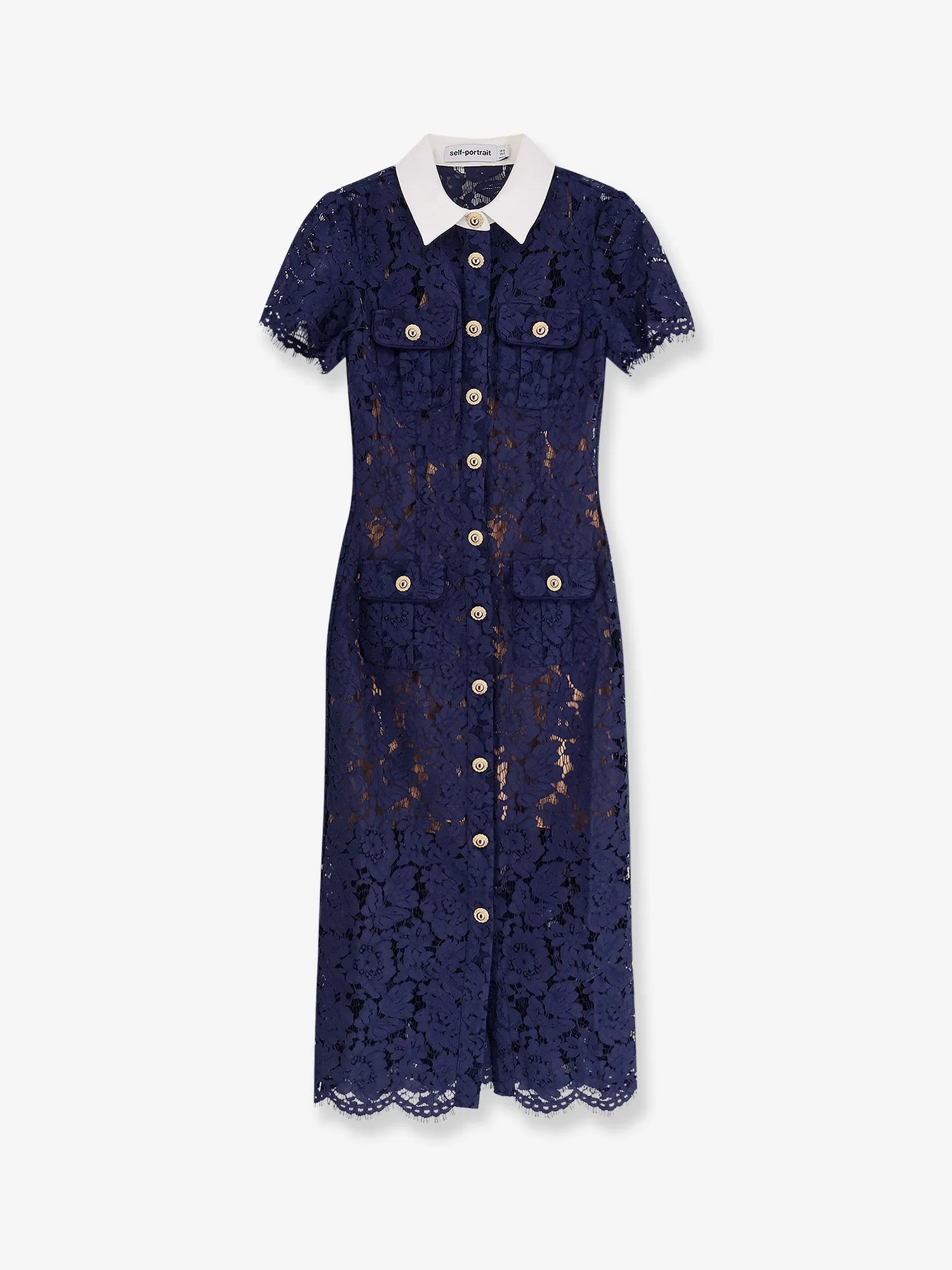 Lace Midi Dress with Jewel Button sold by Lord & Taylor