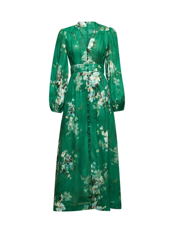 Green Linen Everley Midi Dress sold by Lord & Taylor
