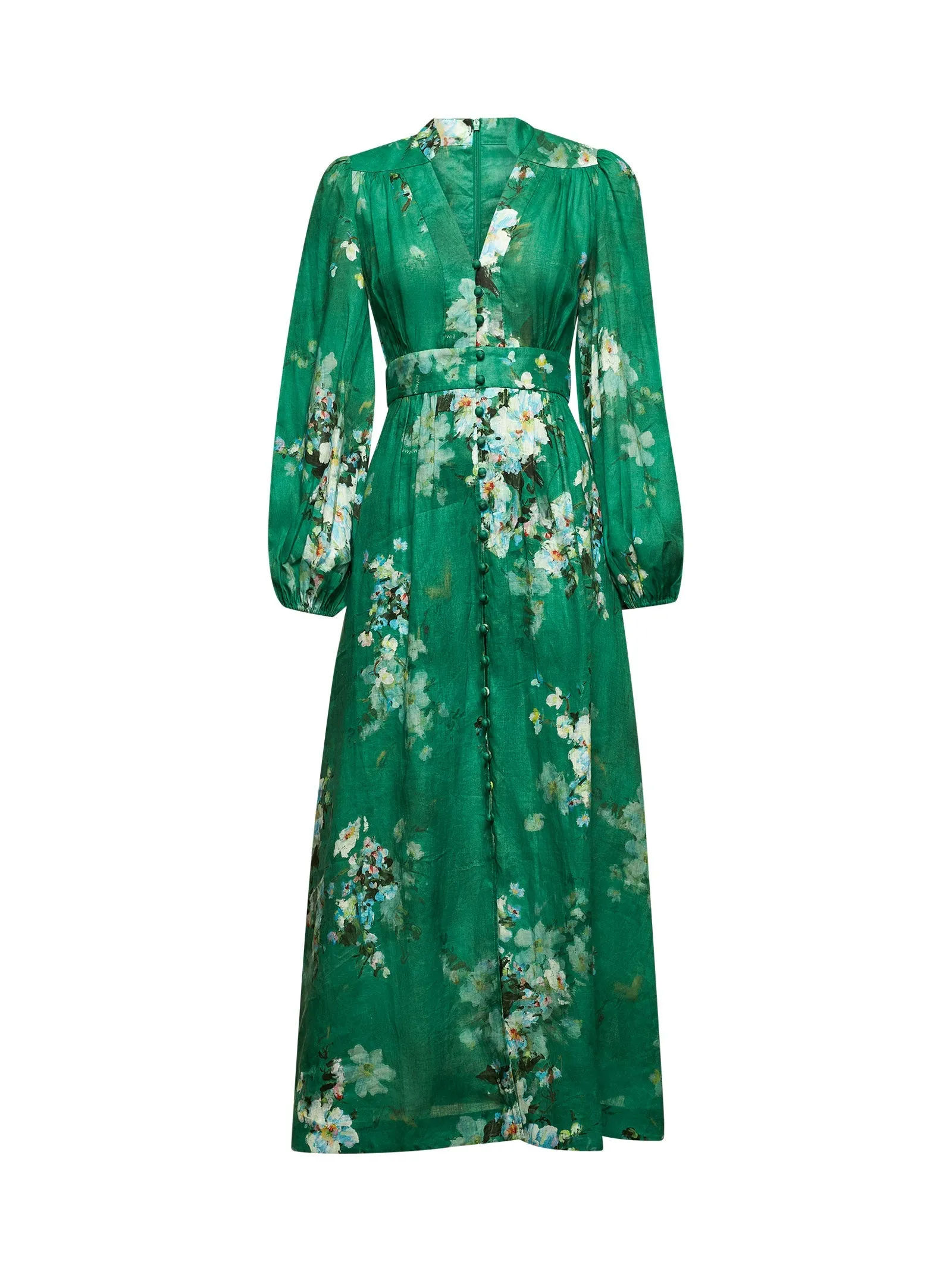 Green Linen Everley Midi Dress sold by Lord & Taylor