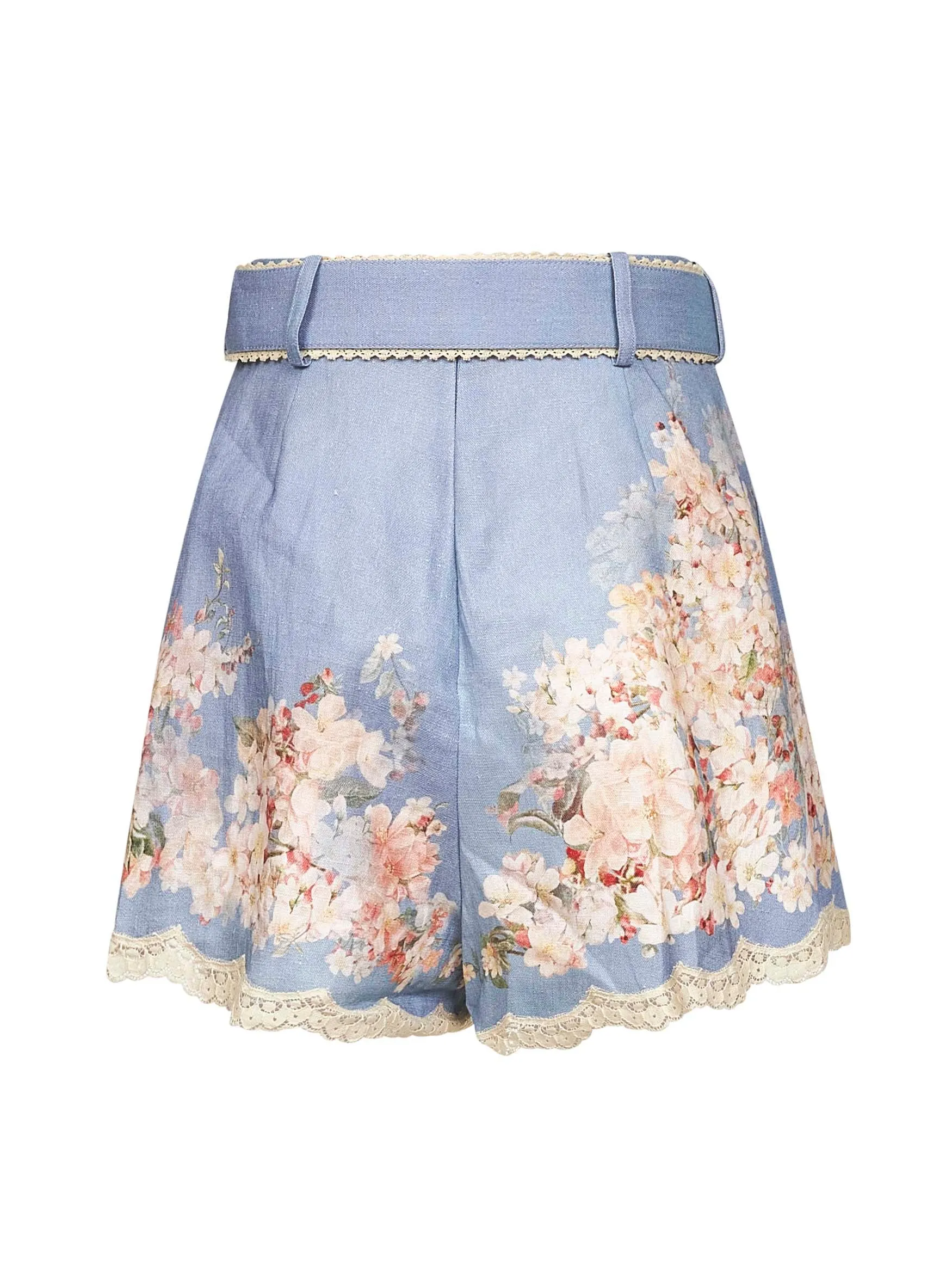 Teal Blue Botanical Floral Linen Shorts sold by Lord & Taylor product image thumbnail 2