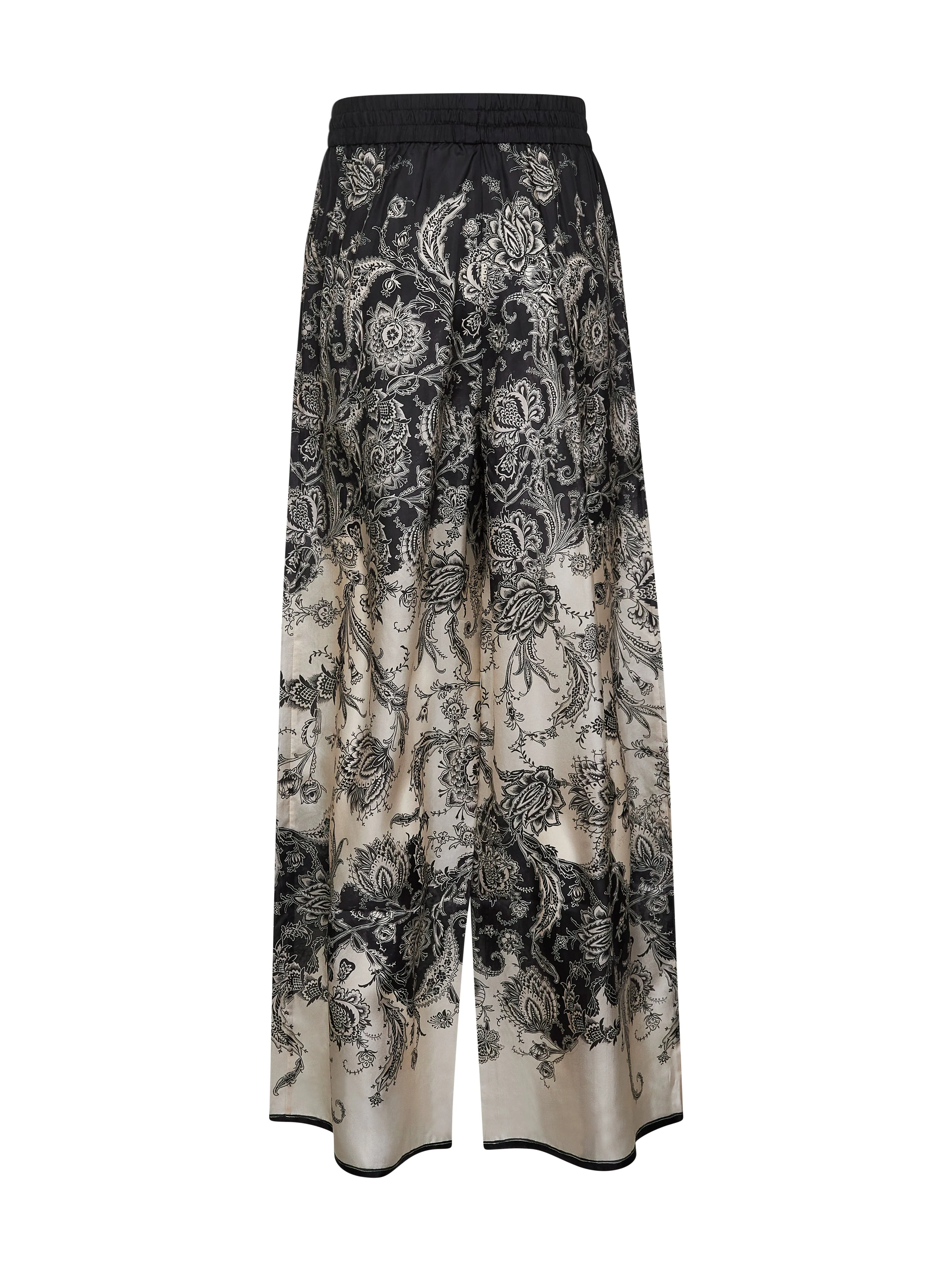 Cream and Black Floral Silk Trousers sold by Lord & Taylor product image thumbnail 2
