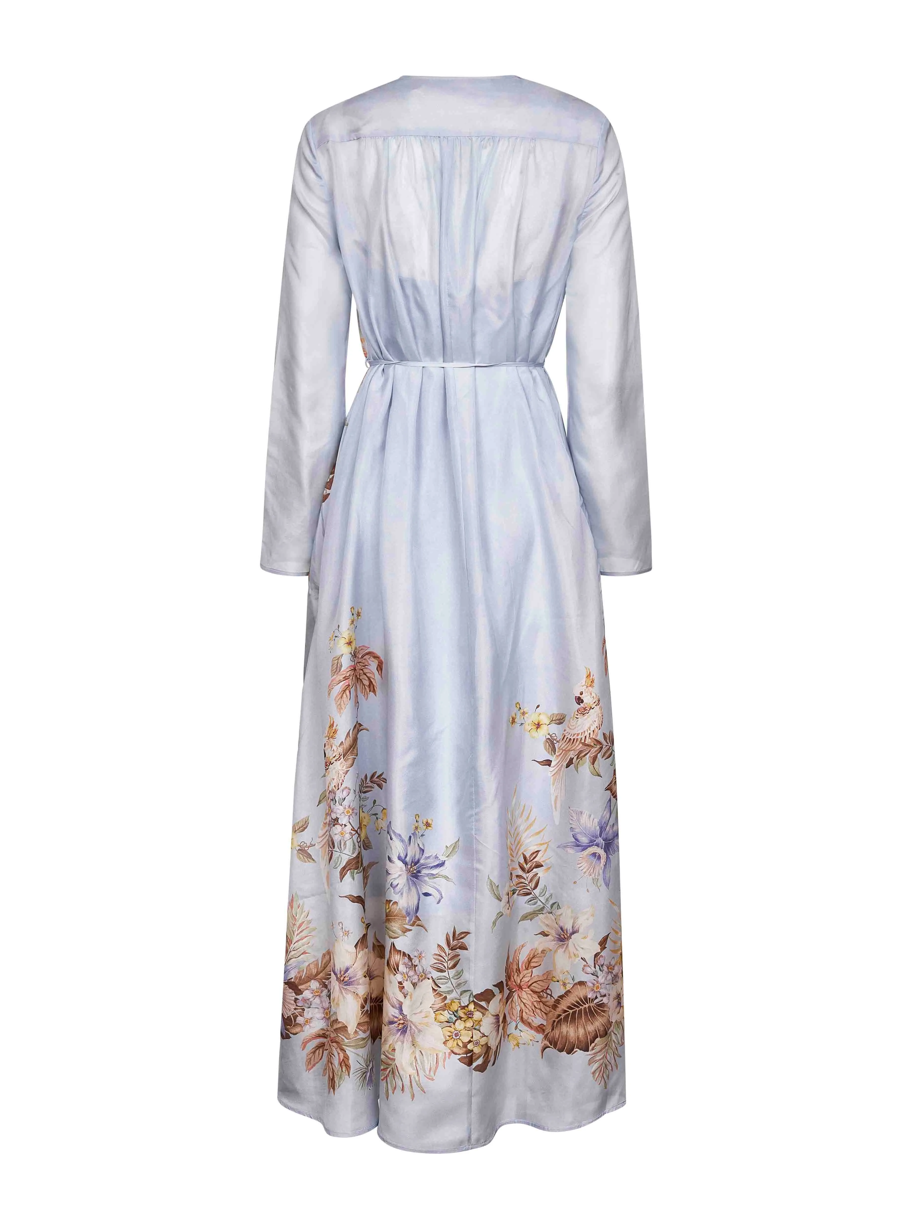 Powder Blue Multi Floral Silk Maxi Dress sold by Lord & Taylor product image thumbnail 2