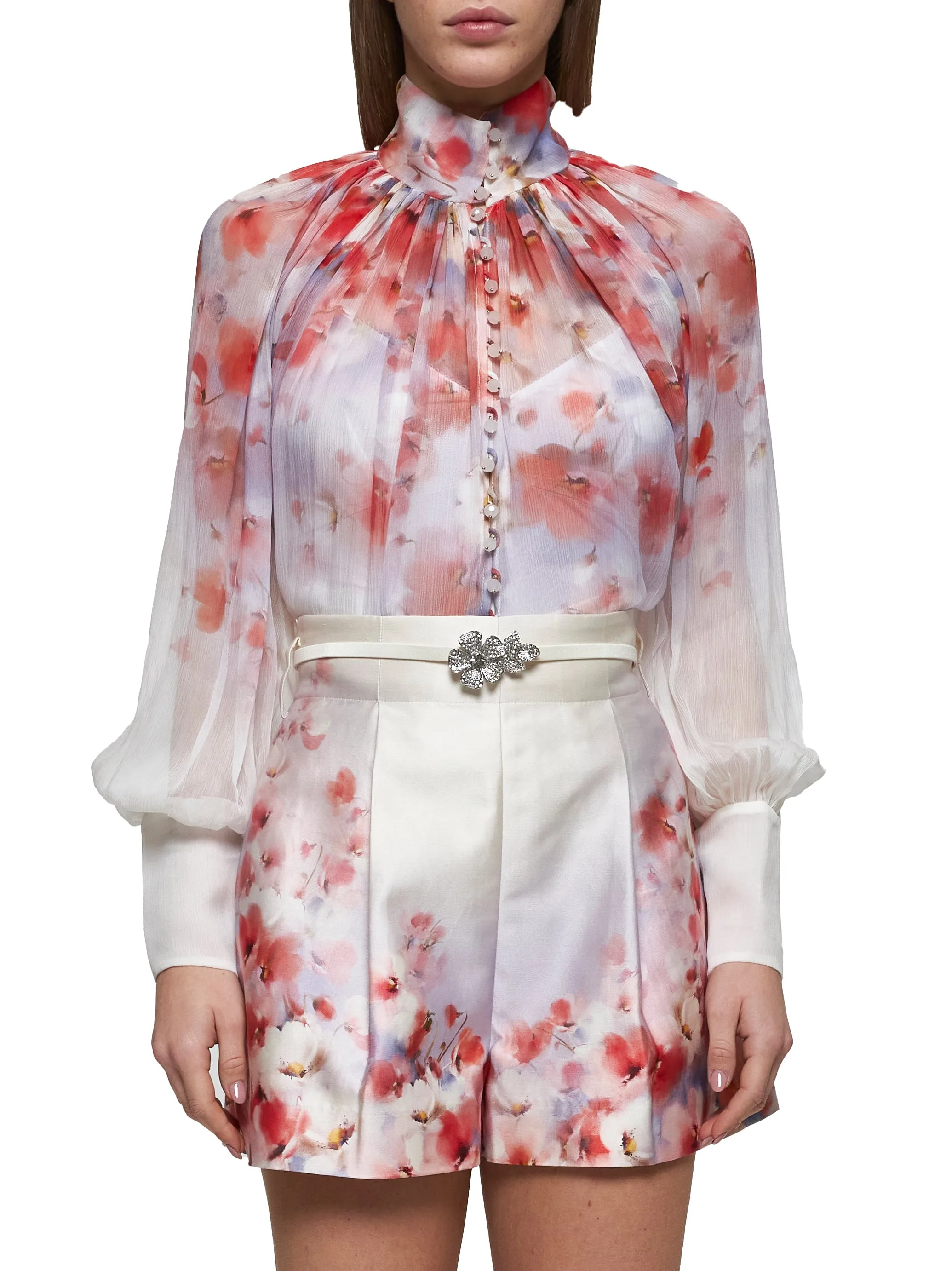 White Silk and Cotton Crush Shorts sold by Lord & Taylor product image thumbnail 3