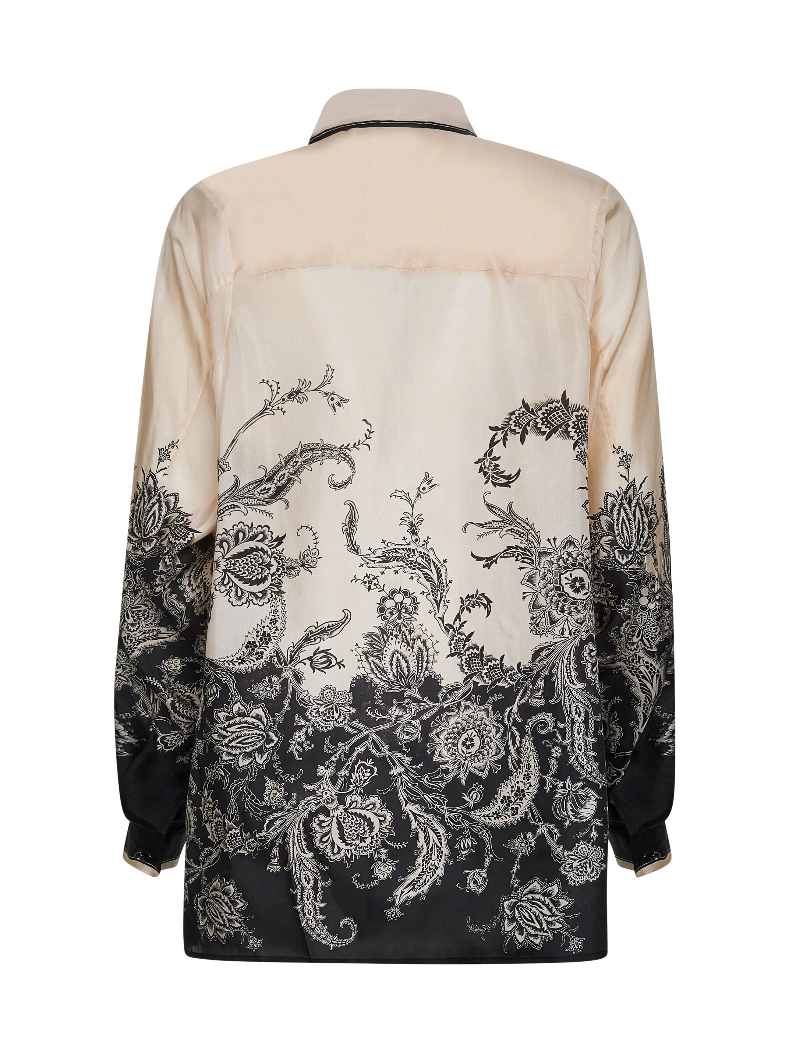 Cream and Black Floral Silk Rhiannon Shirt sold by Lord & Taylor product image thumbnail 2