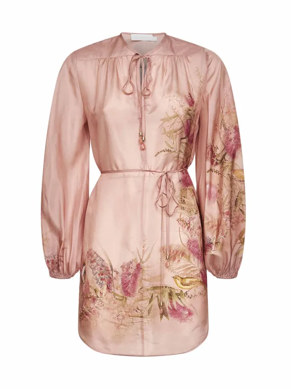 Pink Botanical Floral Silk Tunic Top sold by Lord & Taylor