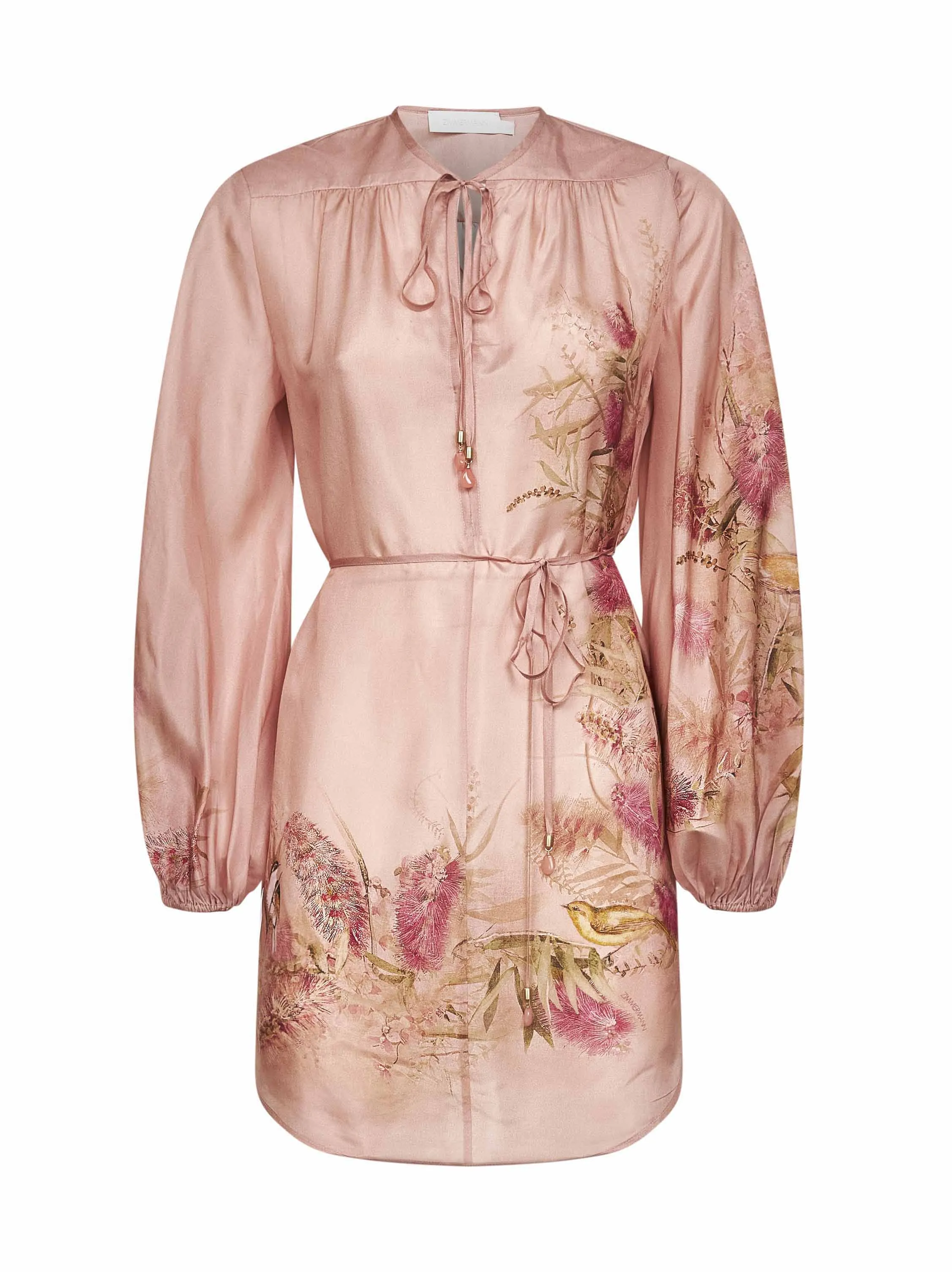 Pink Botanical Floral Silk Tunic Top sold by Lord & Taylor