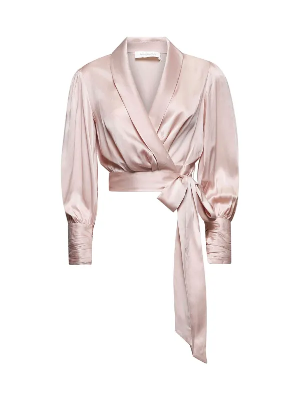 Light Pink Silk Wrap Top sold by Lord & Taylor