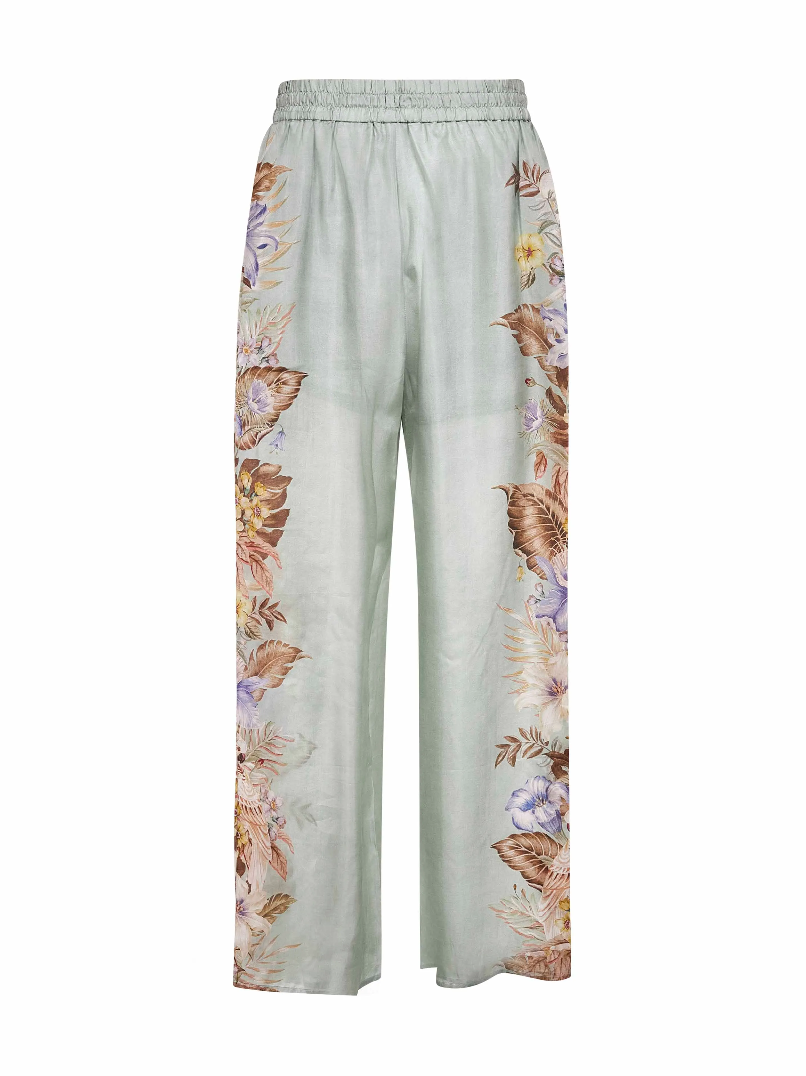 Sage Multi Floral Silk Trousers sold by Lord & Taylor product image thumbnail 2