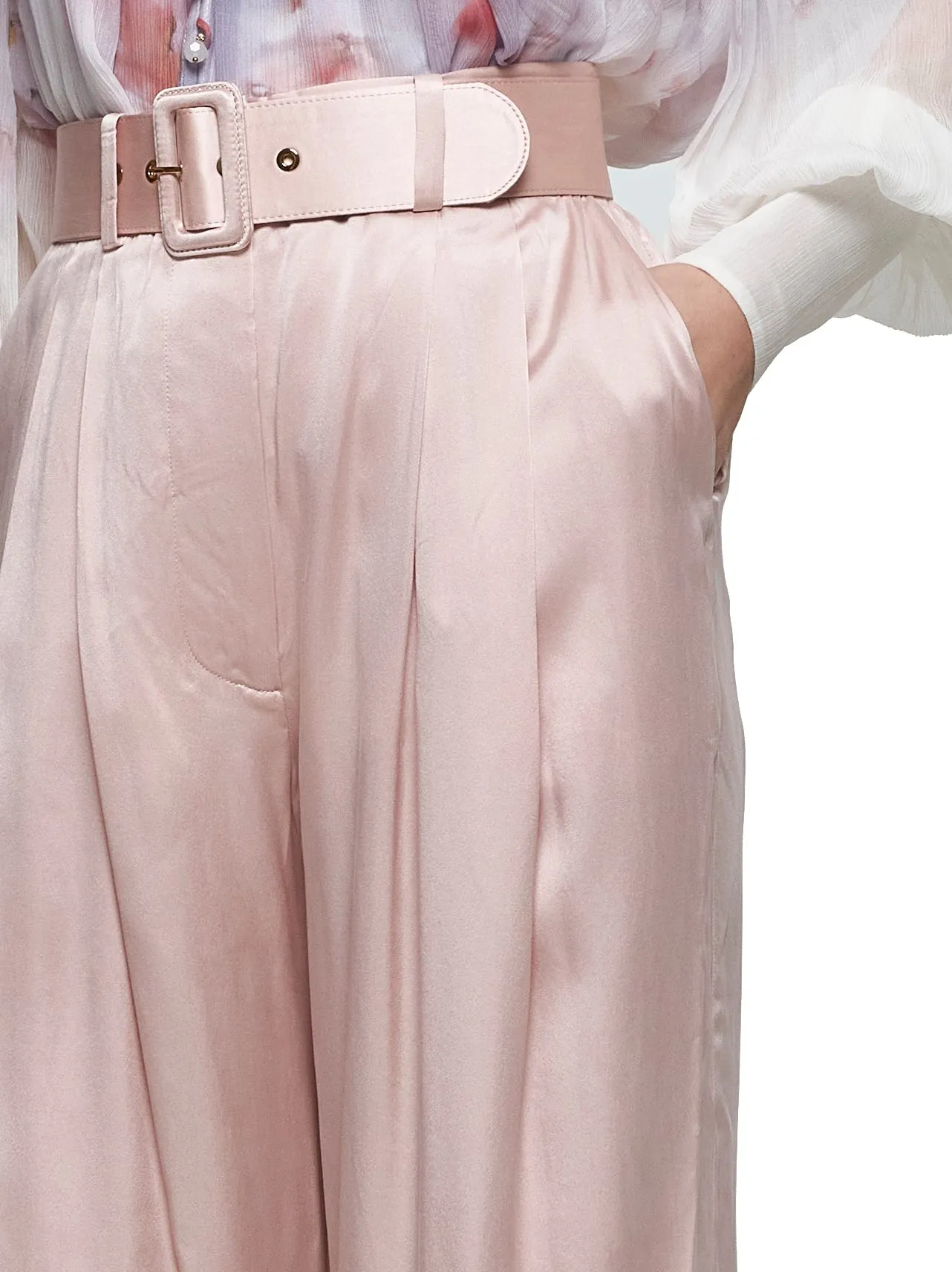 Pink Silk Tuck Pants sold by Lord & Taylor product image thumbnail 5