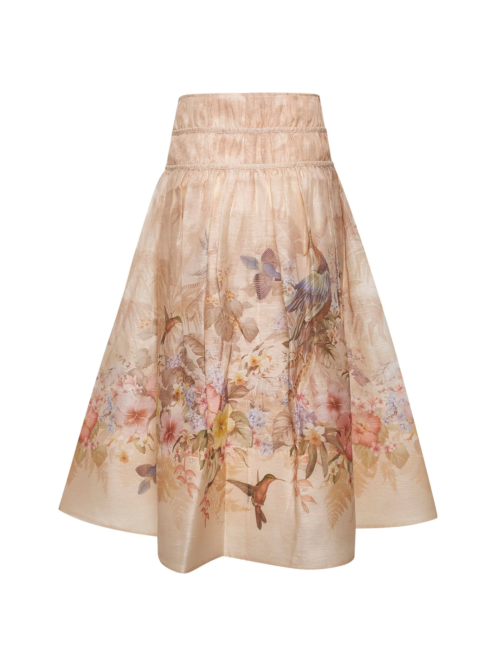 Ivory Linen and Silk Drawn Illuminate Midi Skirt sold by Lord & Taylor product image thumbnail 2