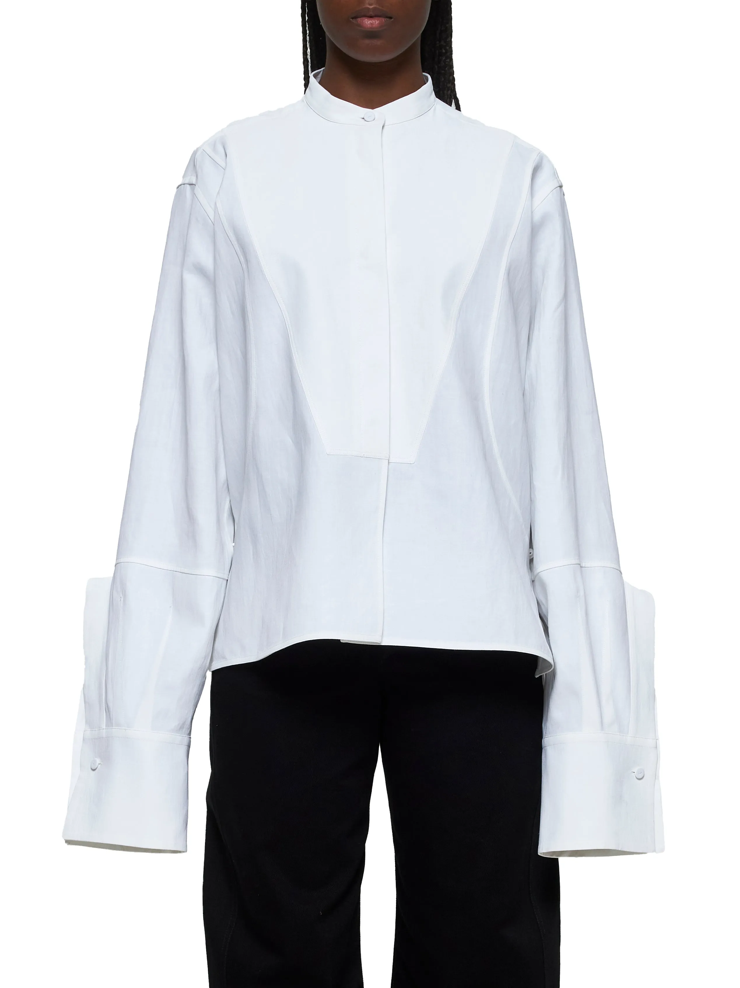 White Linen Boxy Shirt sold by Lord & Taylor product image thumbnail 3