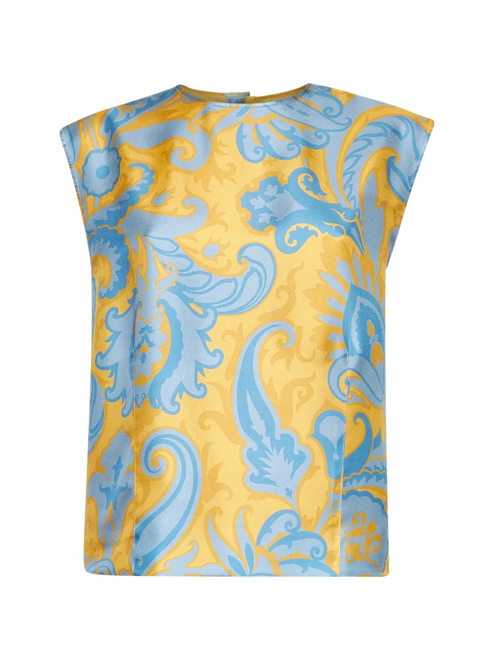 Yellow Paisley Print Silk Top sold by Lord & Taylor