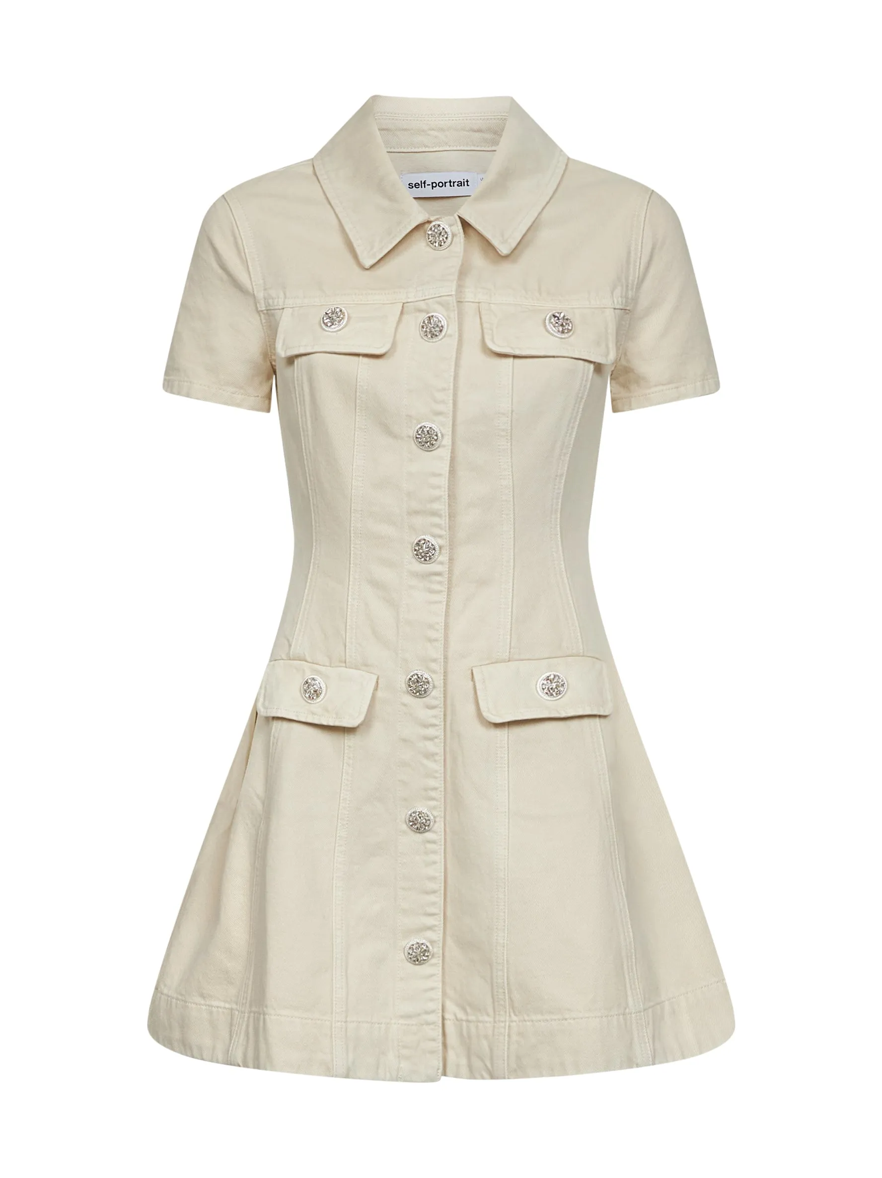 Cream Cotton Denim Mini Dress sold by Lord & Taylor