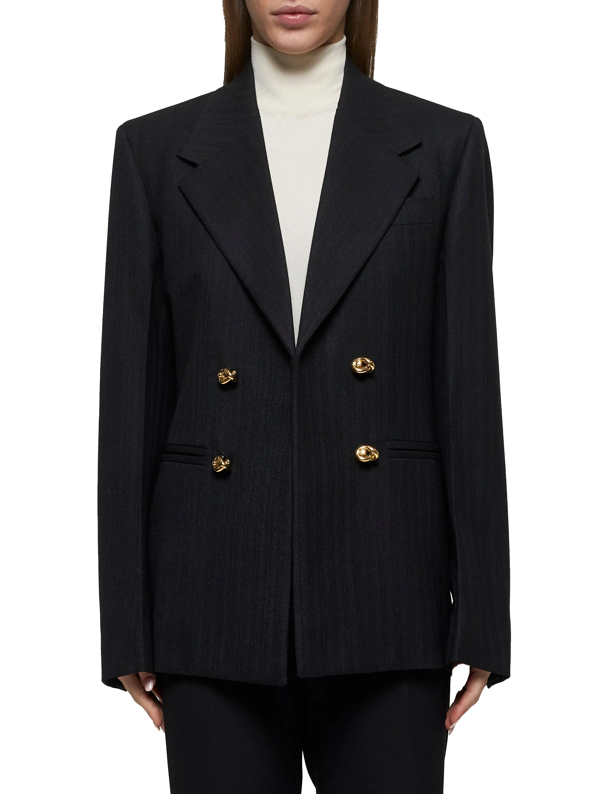 Black Wool Striped Blazer sold by Lord & Taylor product image thumbnail 3