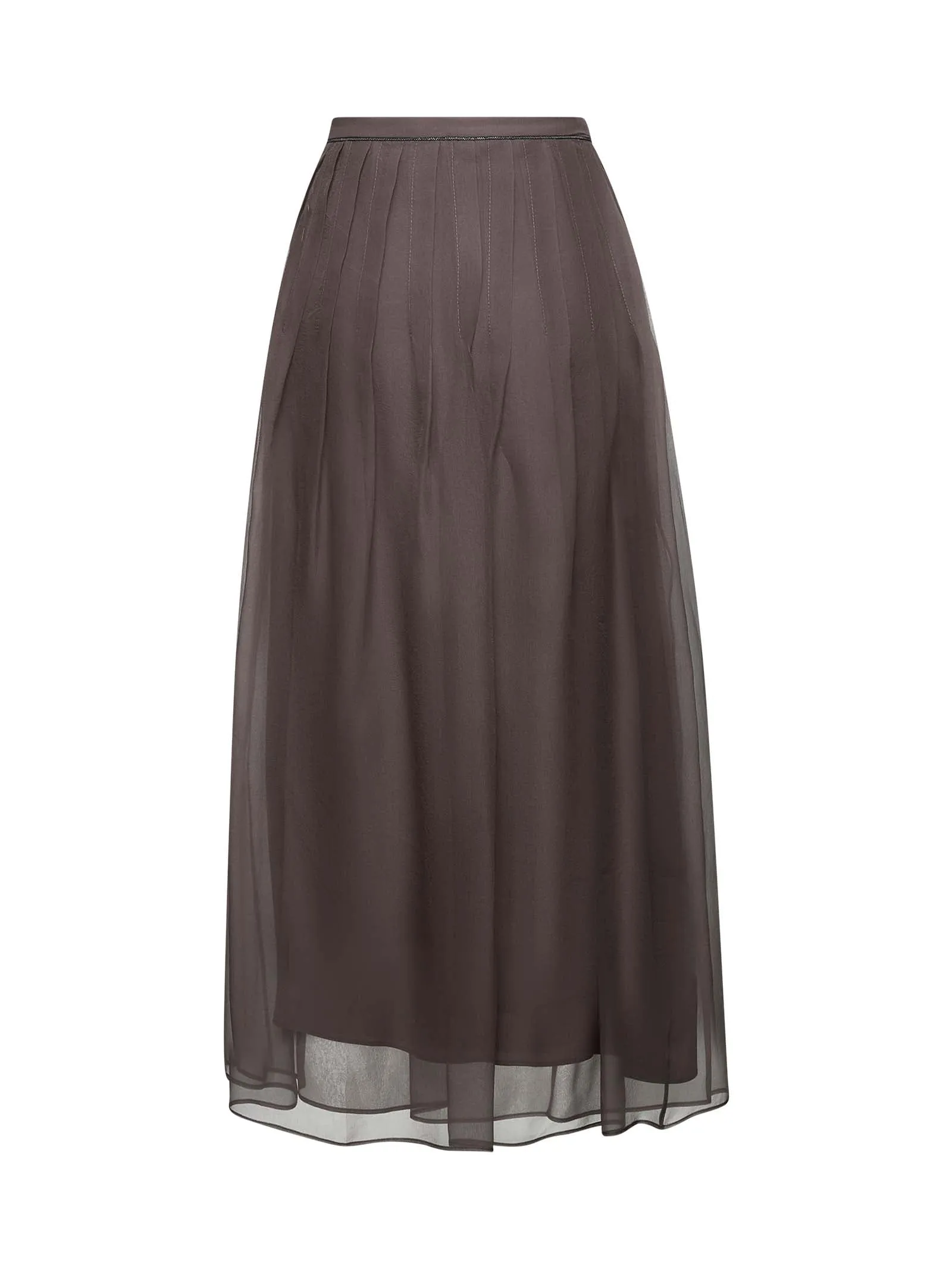 Brown Shiny Waistband Pleated Midi Skirt sold by Lord & Taylor product image thumbnail 3