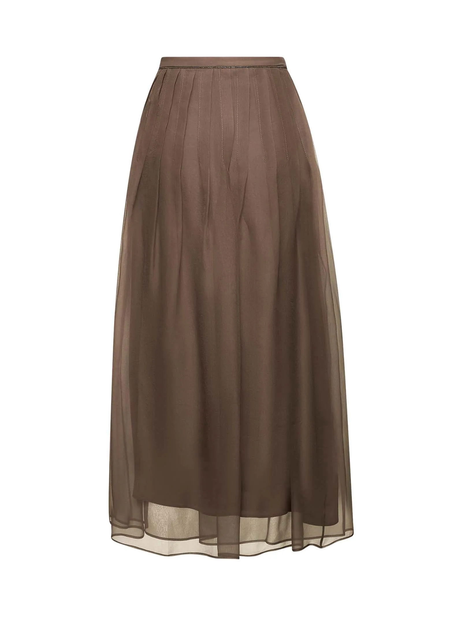 Brown Shiny Waistband Pleated Midi Skirt sold by Lord & Taylor product image thumbnail 4