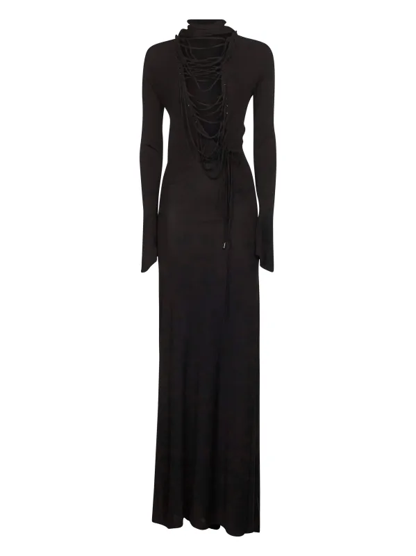 Black Viscose Crepe Long Dress sold by Lord & Taylor
