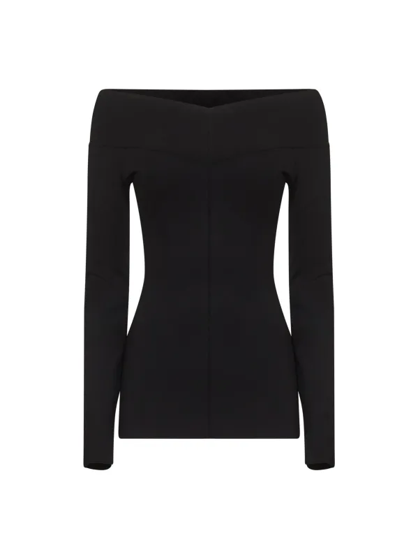 Black Off-the-Shoulder Top sold by Lord & Taylor