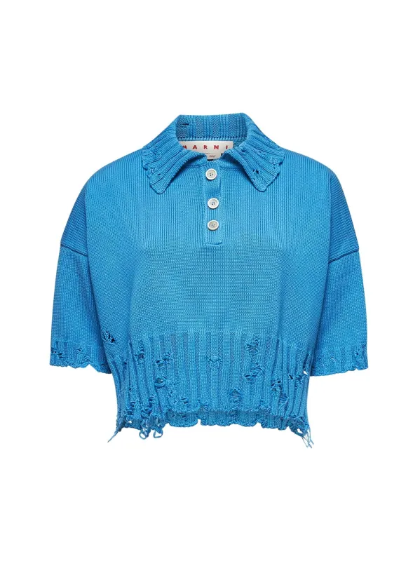 Light Blue Cotton Embroidery Polo Shirt sold by Lord & Taylor