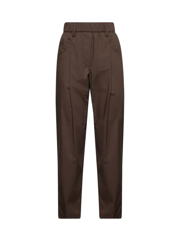 Brown Cotton Tapered Trousers sold by Lord & Taylor
