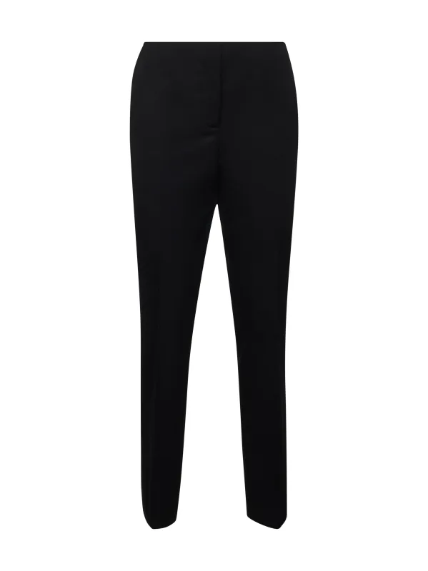 Black Wool Gabardine Slim Trousers sold by Lord & Taylor