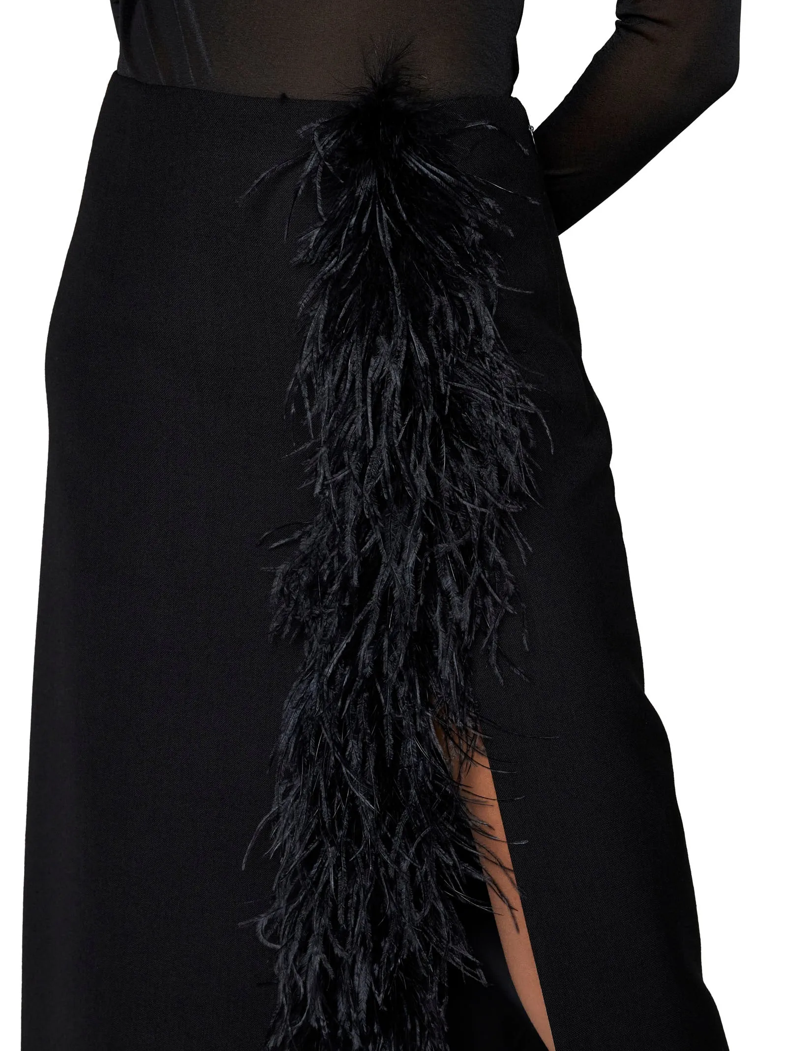 Prada Feathers Wool Midi Skirt sold by Lord & Taylor product image thumbnail 5