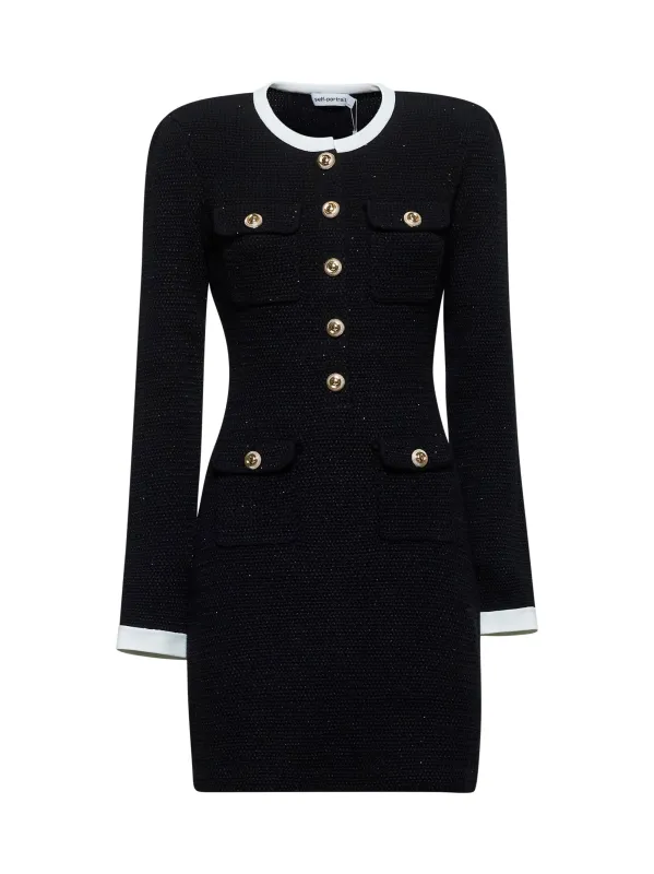 Black Sequin Lamé Knit Mini Dress sold by Lord & Taylor