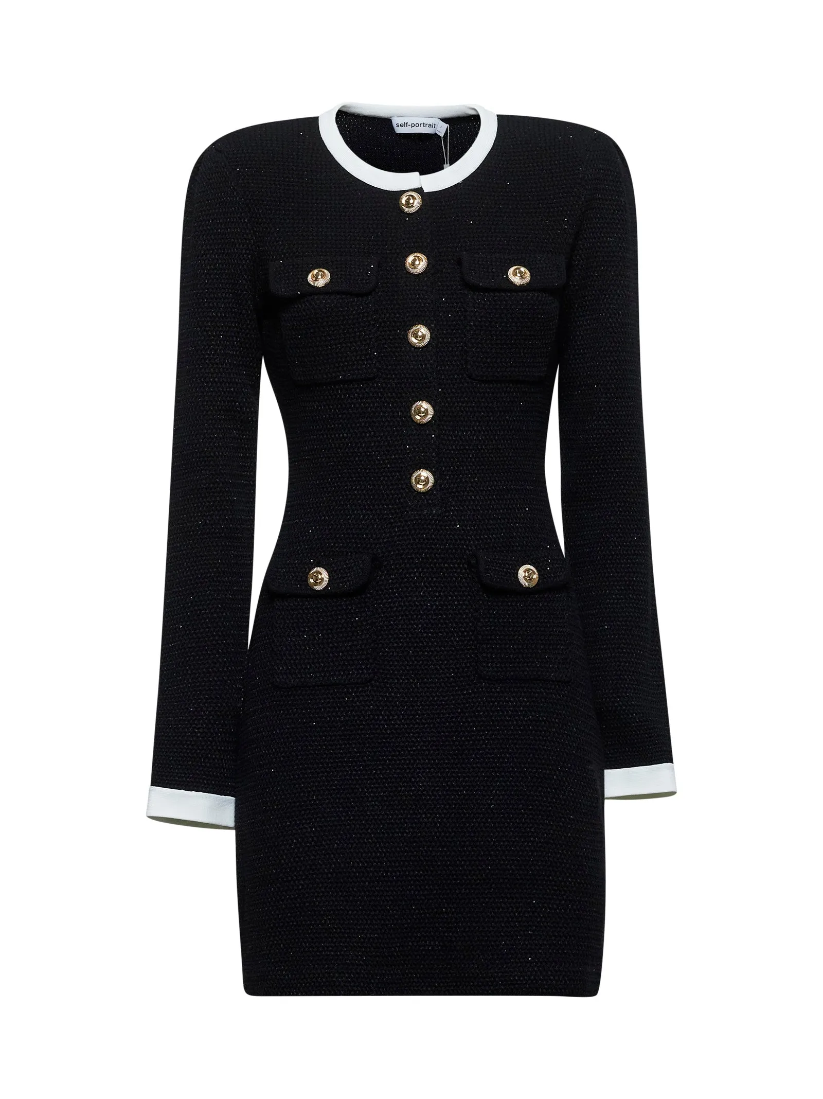 Black Sequin Lamé Knit Mini Dress sold by Lord & Taylor